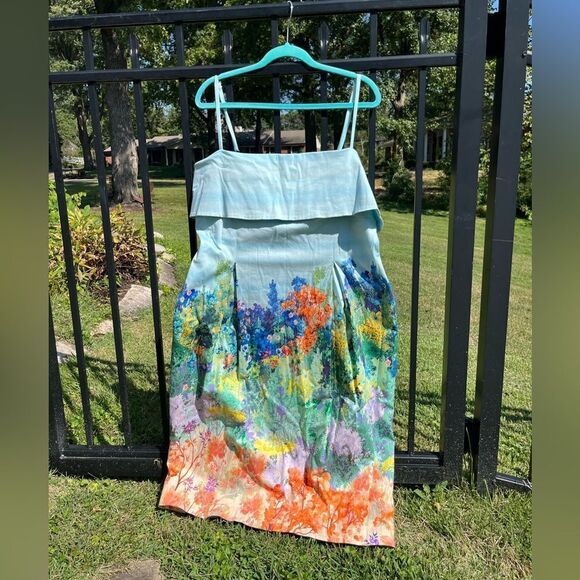 Anthropologie Floral Sleeveless Foldover Knee Length Dress NWT - Picture 8 of 8